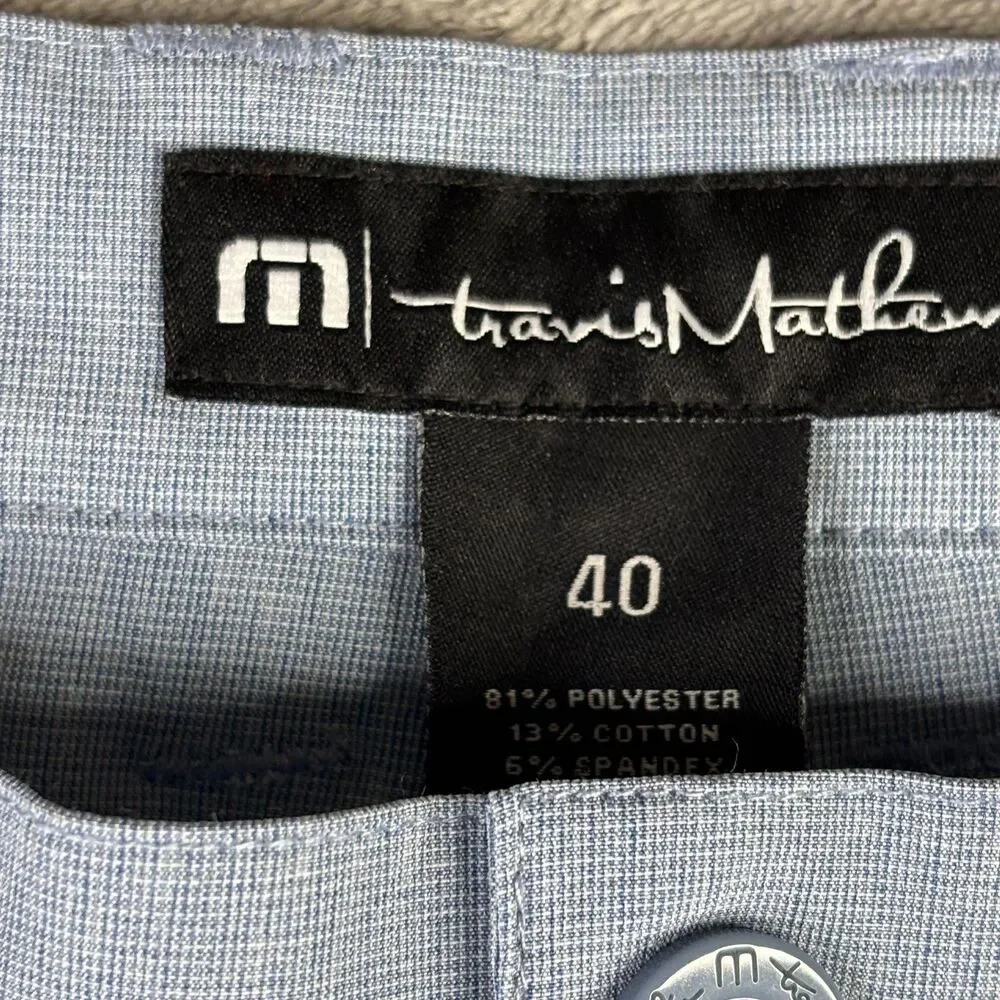 Travis Mathew Shorts Mens 40 Blue Beck Golf Performance‎ Stretch Waistband